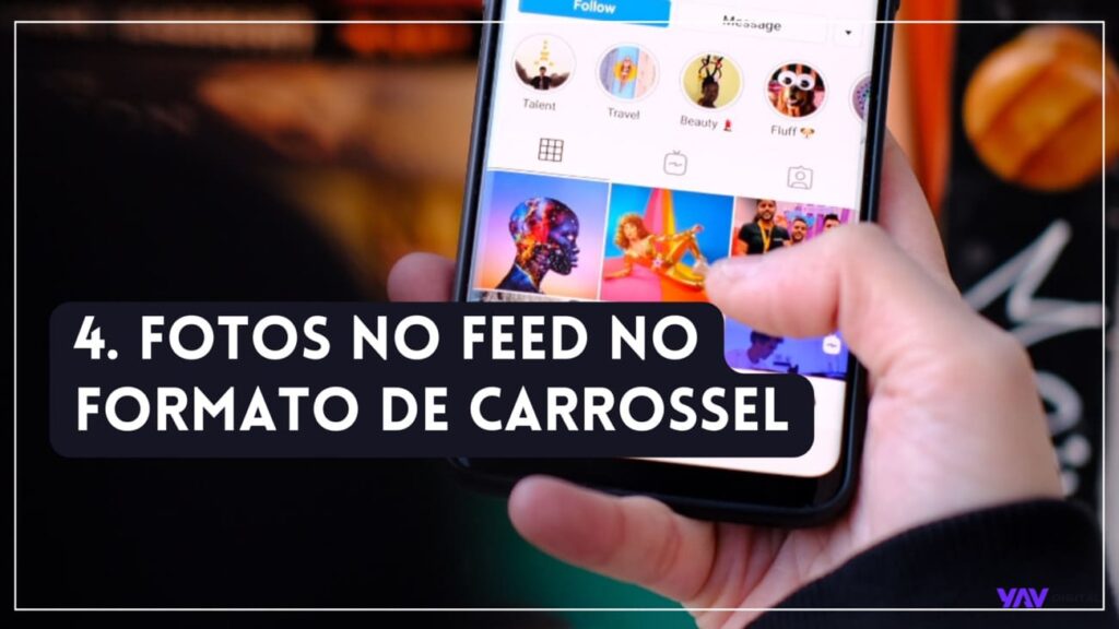 Fotos no feed no formato de carrossel